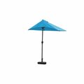 Homeroots 110 x 10 in. Blue iron Side Wall Umbrella 372308